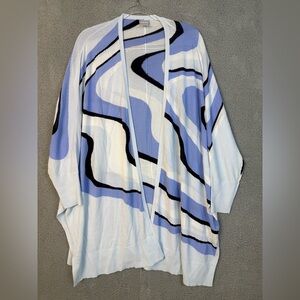 Abstract Patterned Open Cardigan chicos XL